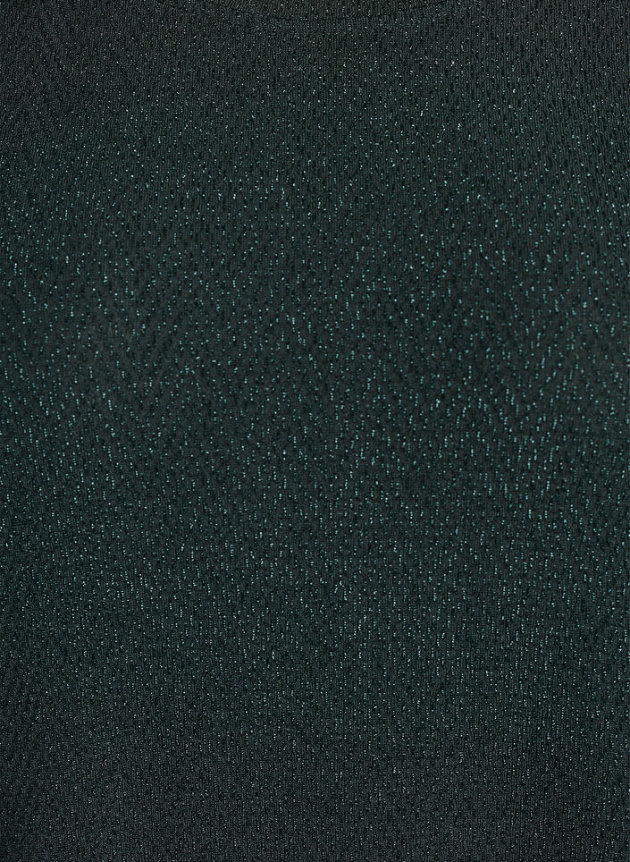 Bluse med sildebensm&oslash;nster og glittertr&aring;d, Gr&oslash;n, Packshot image number 2