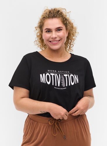 Trænings t-shirt med print, Black More Action, Model image number 0