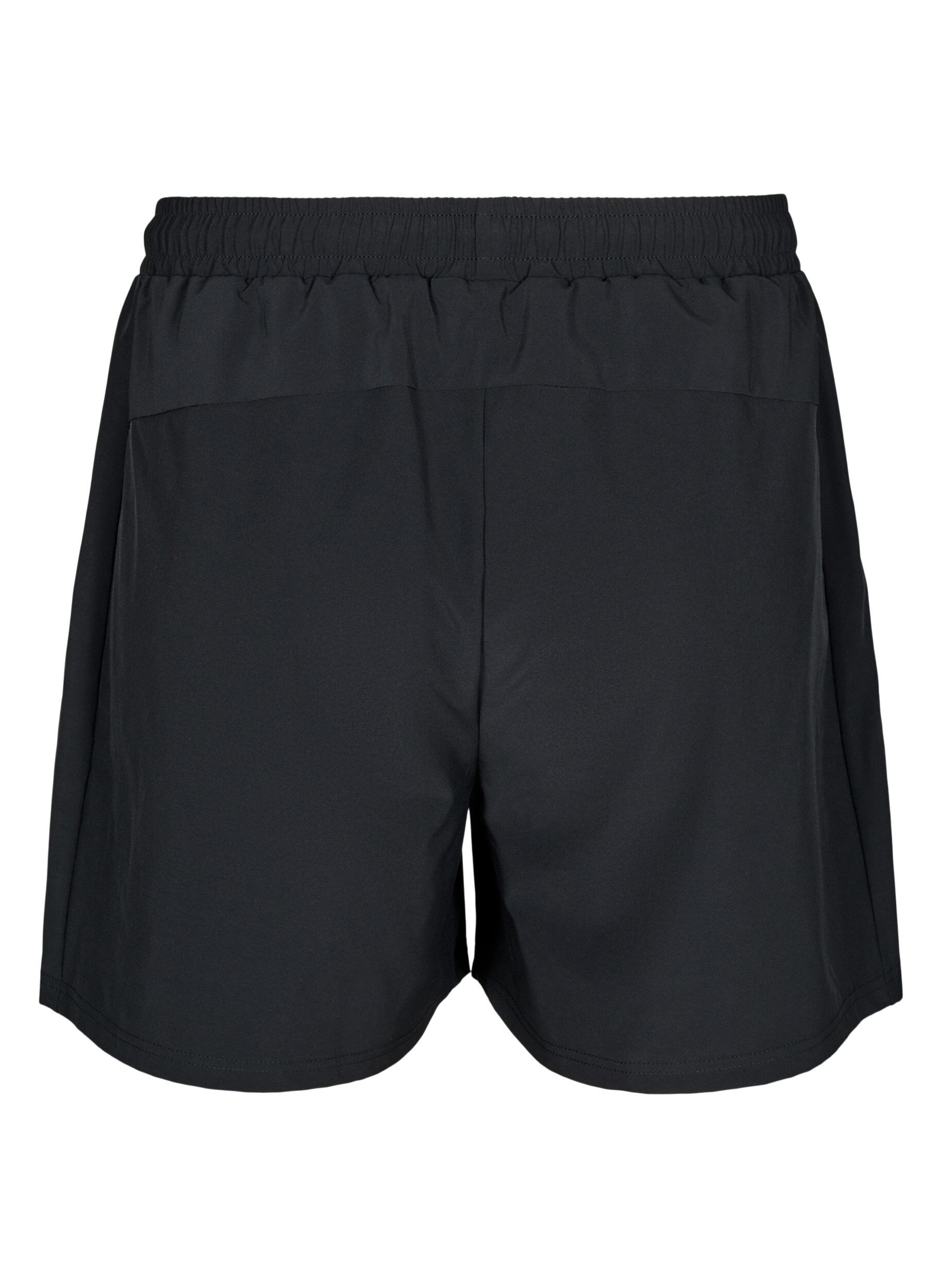 Zizzi Tr&aelig;ningsshorts med indershorts, Sort, Packshot image number 1