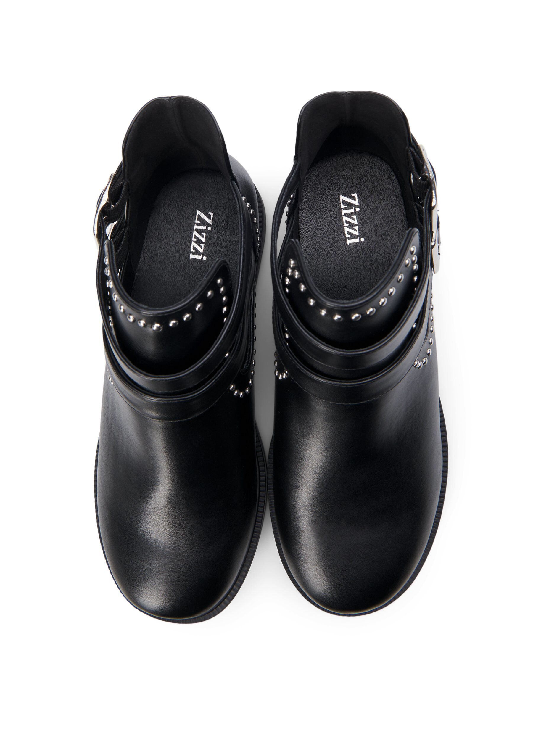 Zizzi Wide fit - Ankelst&oslash;vler med nitter, Black, Packshot image number 2