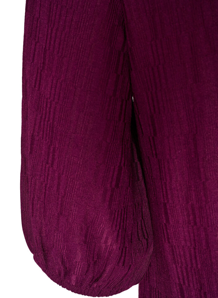 Kjole med ballonform og struktur, R&oslash;d, Packshot image number 3