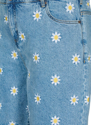 Højtaljede Mille shorts med broderede blomster, Light Blue Flower, Packshot image number 2