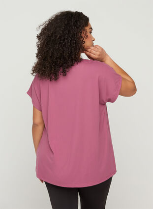 Ensfarvet trænings t-shirt, Grape Nectar , Model image number 1
