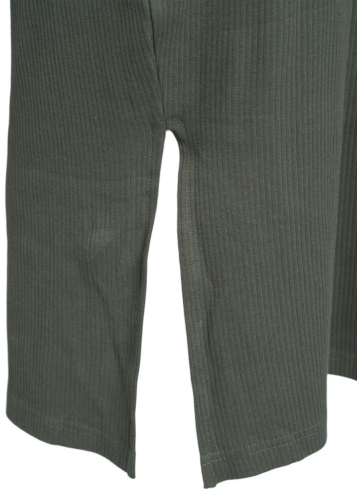 Maxikjole i jersey med korte ærmer, Grøn, Packshot image number 3