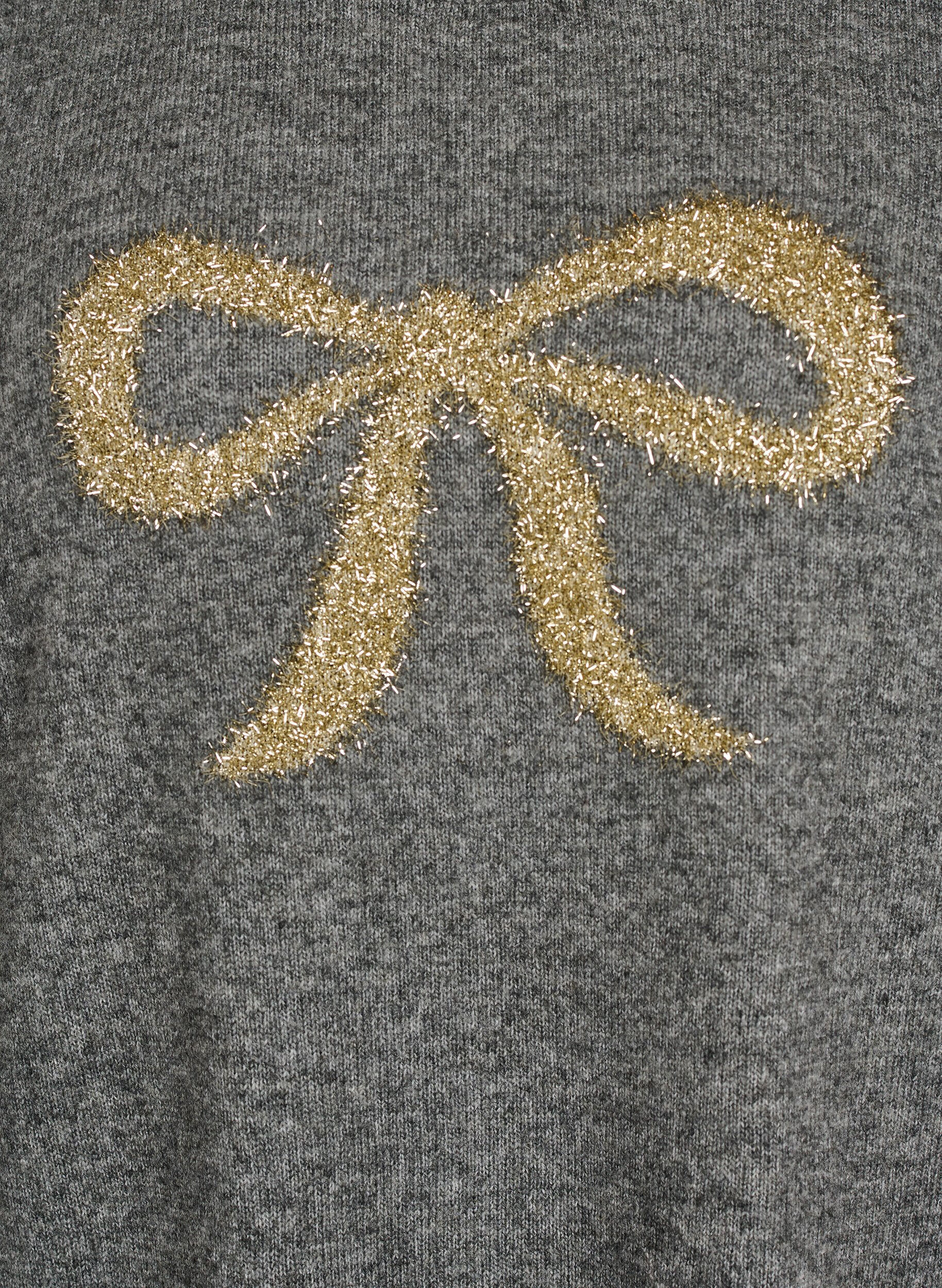 ZizziStrikbluse med glittersl&oslash;jfe, Gr&aring;, Packshot image number 2