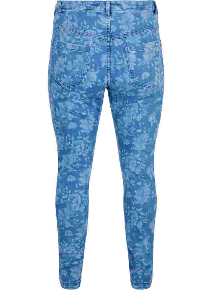 Super slim Amy jeans med mønster, Blue denim, Packshot image number 1
