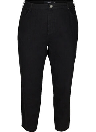 Cropped mom fit Mille jeans med løs pasform, Black, Packshot image number 0