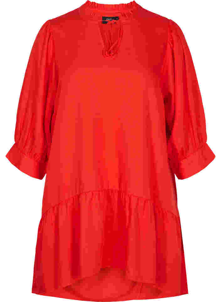 Kjole med 3/4 ærmer, Fiery Red, Packshot image number 0