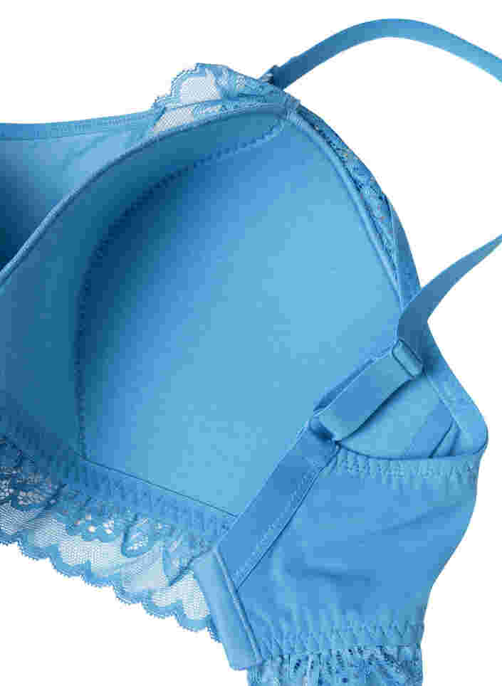 Bralette med blonder og blød vattering, Cendre Blue, Packshot image number 3