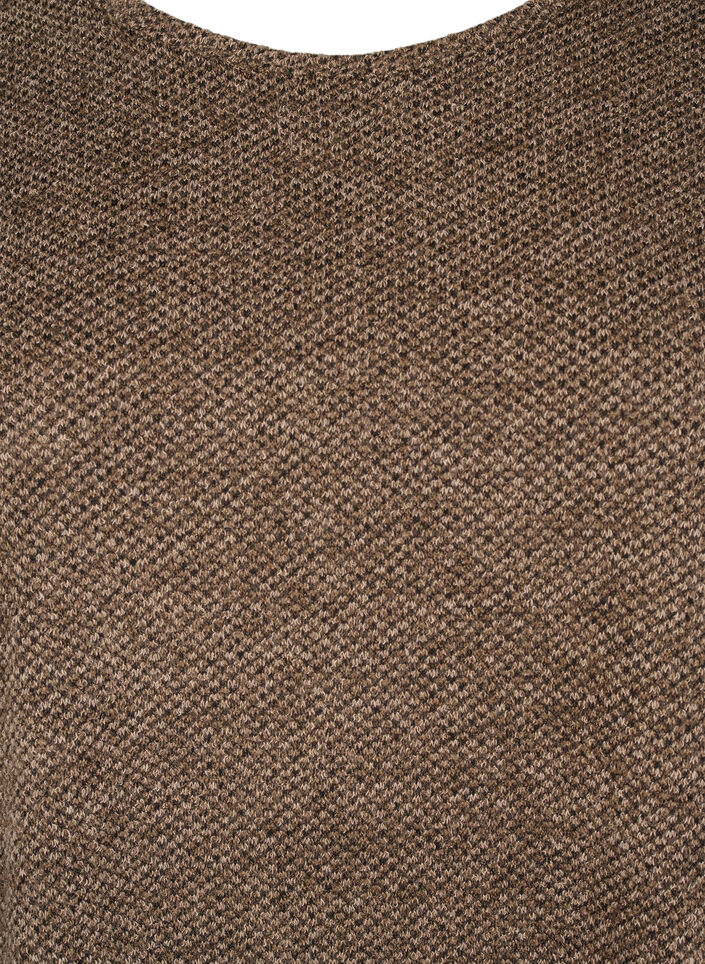 Meleret bluse med rund hals og lange ærmer, Caribou, Packshot image number 2