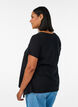 T-shirt med rund hals og A-facon, Sort, Model image number 2