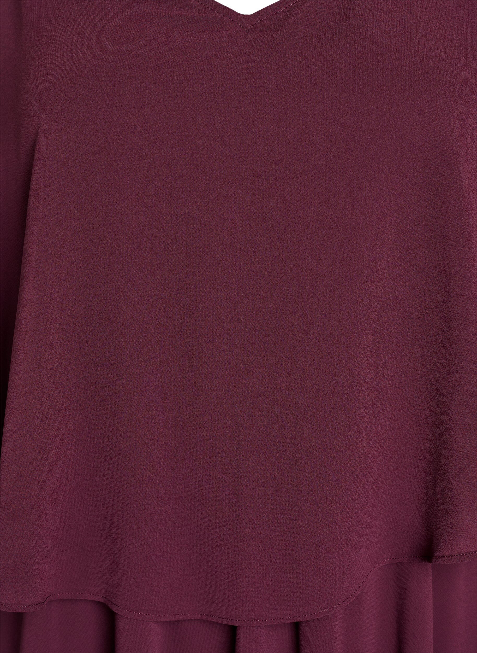 Zizzi Kort&aelig;rmet maxikjole med a-shape, R&oslash;d, Packshot image number 2