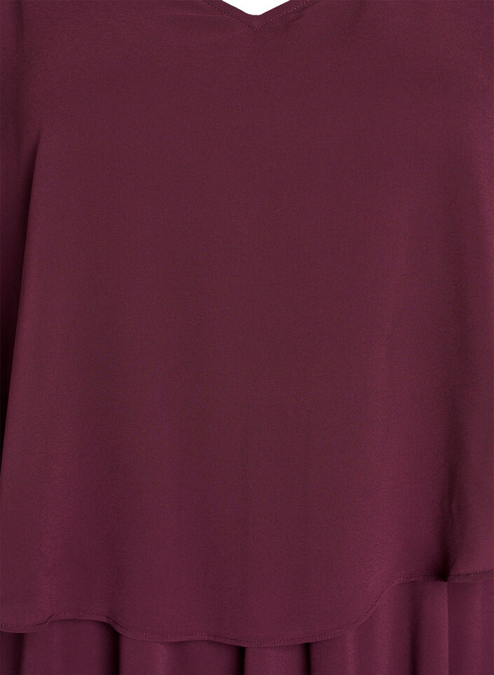 Kort&aelig;rmet maxikjole med a-shape, R&oslash;d, Packshot image number 2