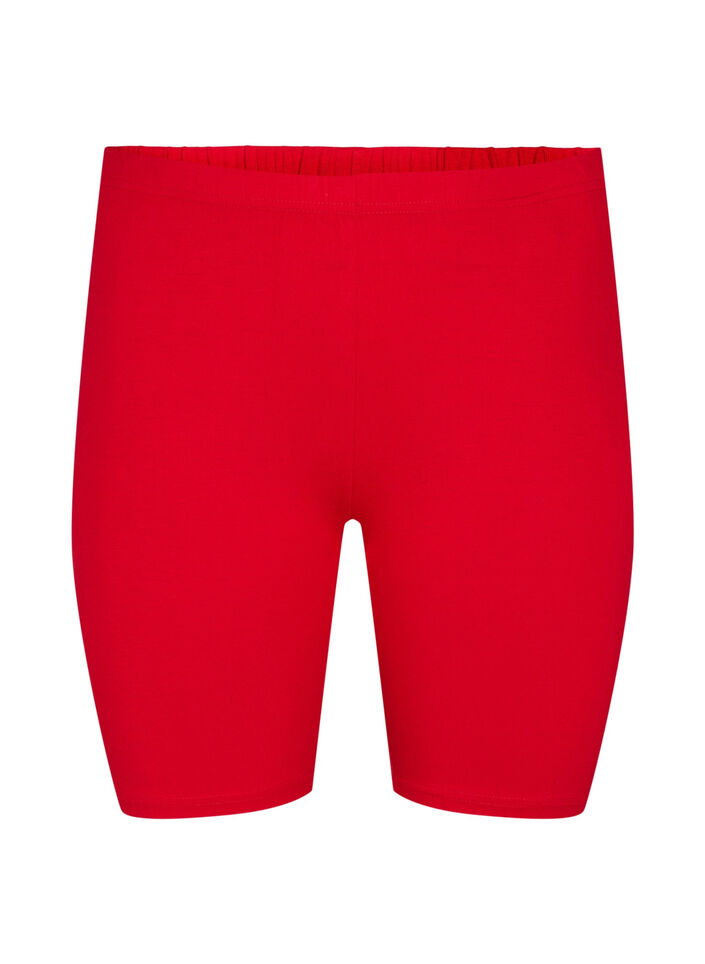 Ensfarvede basis cykelshorts, R&oslash;d, Packshot image number 0