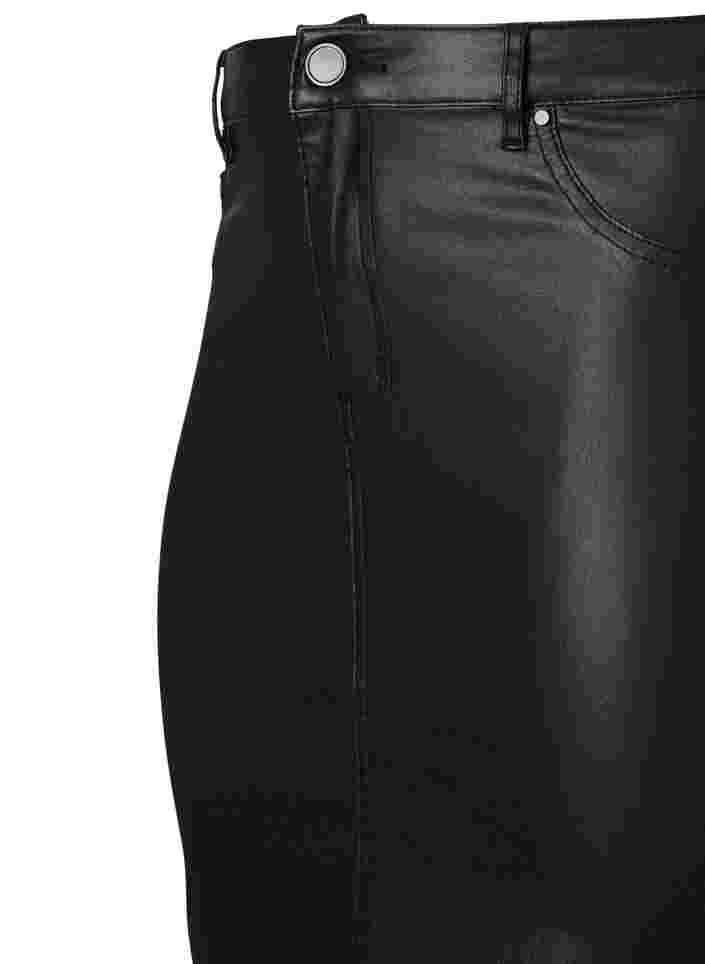 Coated nederdel med slids , Black, Packshot image number 3