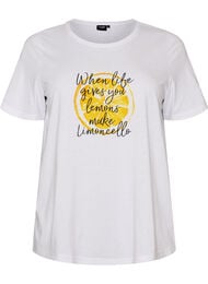 T-shirt med motiv, Hvid