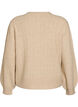Cardigan med kabelstrik og perleknapper, Beige, Packshot image number 1