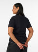 T-shirt i bomuld med b&oslash;lgede kontrastkanter, Sort, Model image number 2