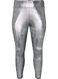 Sølv leggings med høj talje