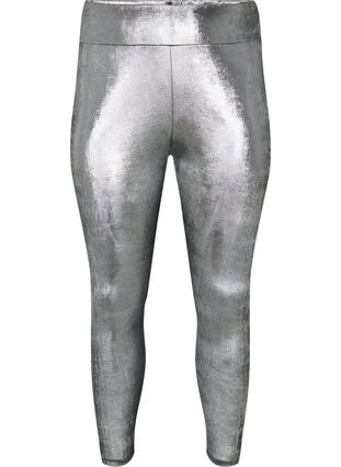 Sølv leggings med høj talje, Dark Silver, Packshot image number 0