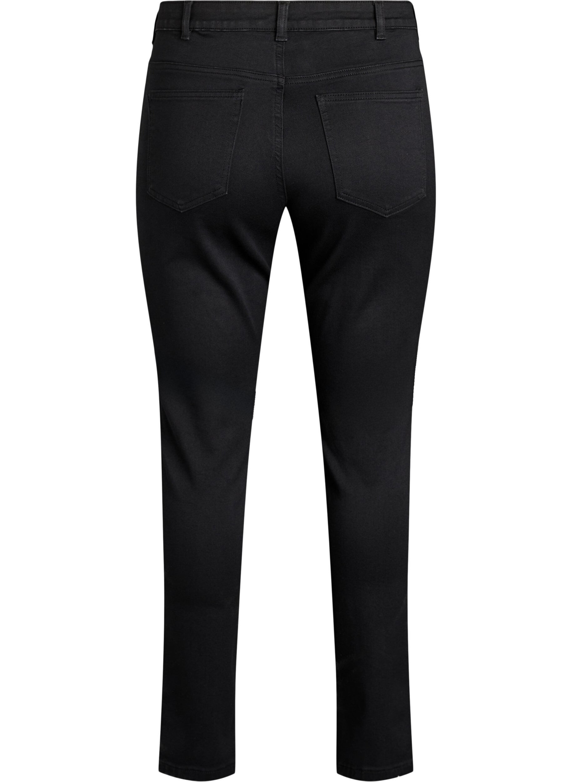 ZizziSlim fit Emily jeans med regul&aelig;r talje, Sort, Packshot image number 1
