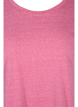 Meleret bomulds t-shirt, Fandango Pink Mél, Packshot image number 2