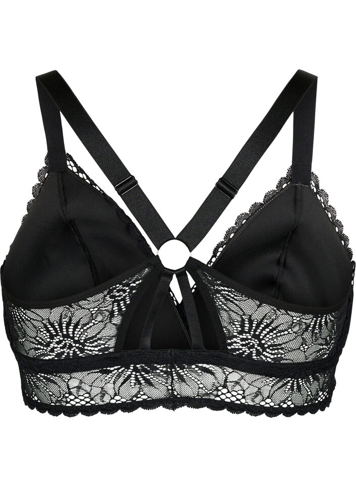 Blonde bralette med rygdetalje, Black, Packshot image number 1