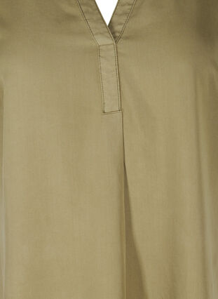 Kortærmet kjole med v-udskæring, Dusky Green, Packshot image number 2