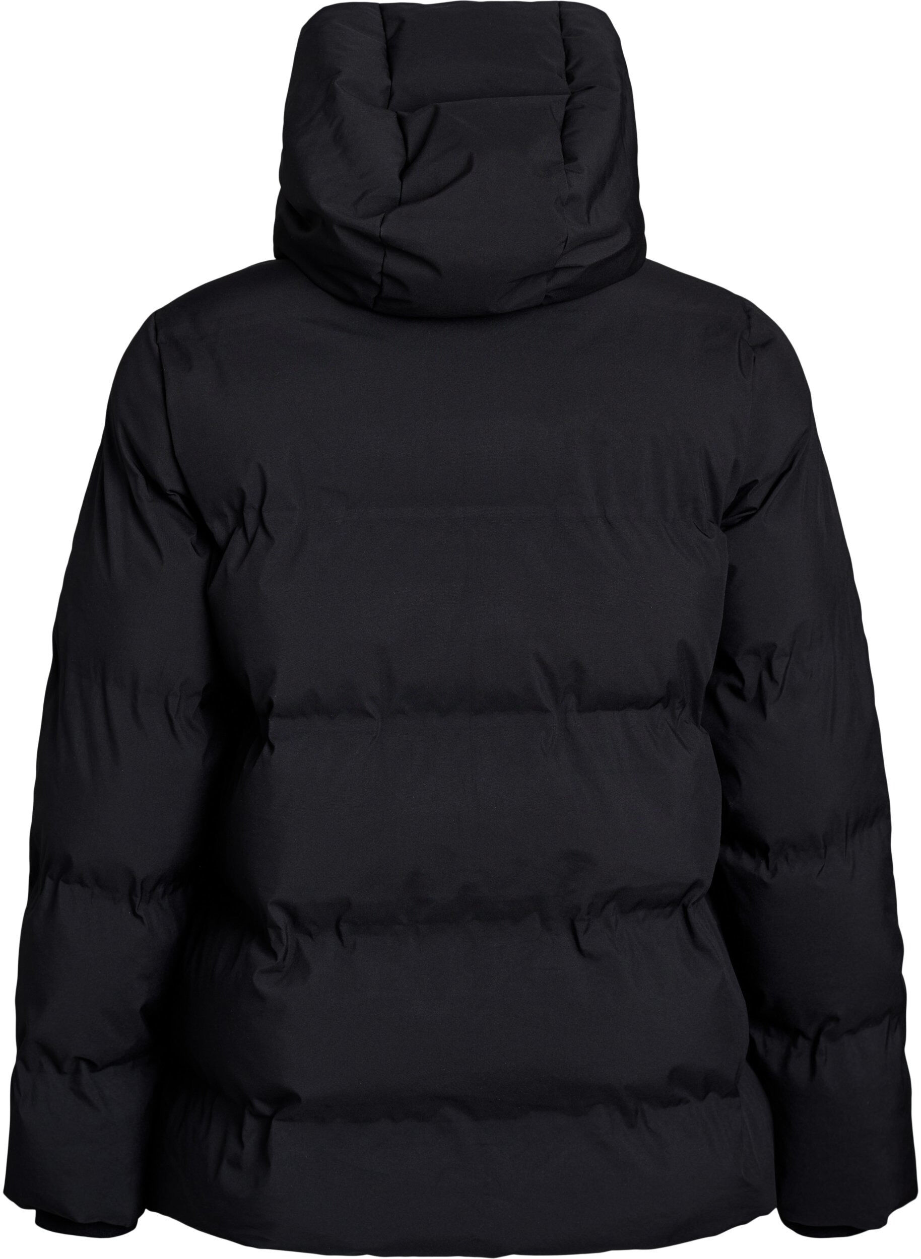 ZizziKort pufferjakke med aftagelig h&aelig;tte, Sort, Packshot image number 1