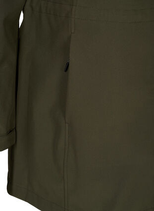 Softshell jakke med hætte og justerbar talje, Forest Night, Packshot image number 3