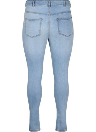 Slim fit jeans med sliddetaljer, Light Blue, Packshot image number 1