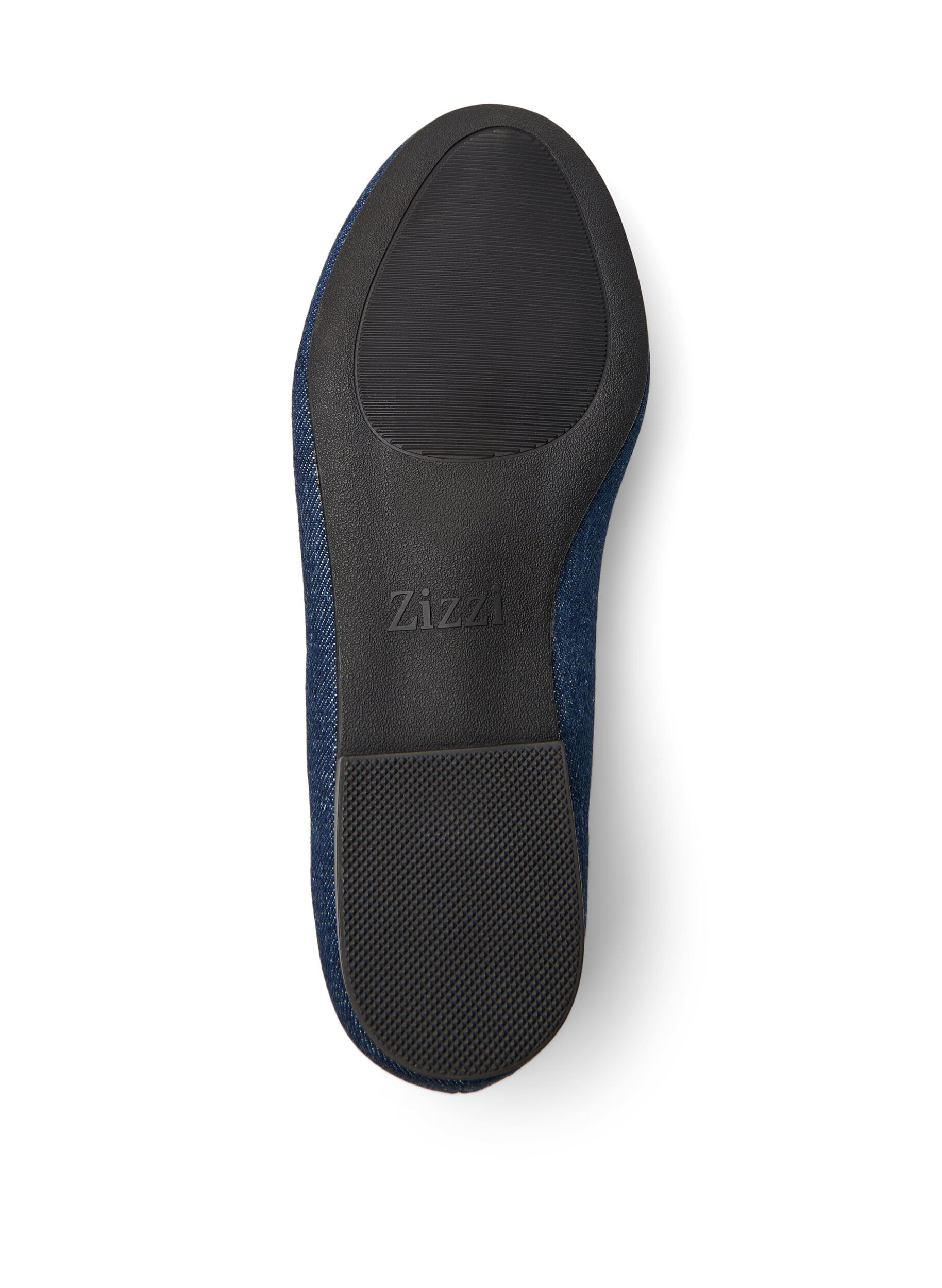 Zizzi Wide fit - Ballerina i denim med sl&oslash;jfe, Bl&aring;, Packshot image number 4