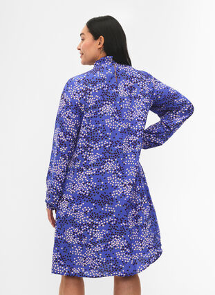 FLASH - Langærmet kjole med print, Dazzling Blue AOP, Model image number 1