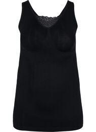 Shapewear top med blondedetalje, Black