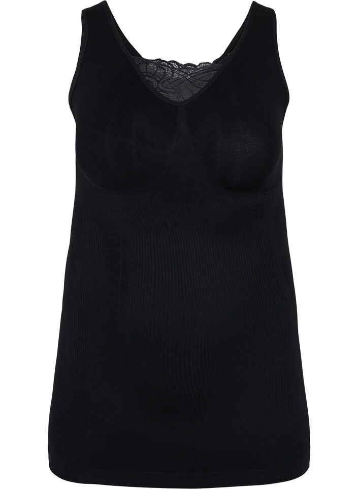 Shapewear top med blondedetalje, Black, Packshot image number 0