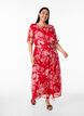 Lang chiffonkjole med blomsterprint, Red Flower AOP, Model image number 0