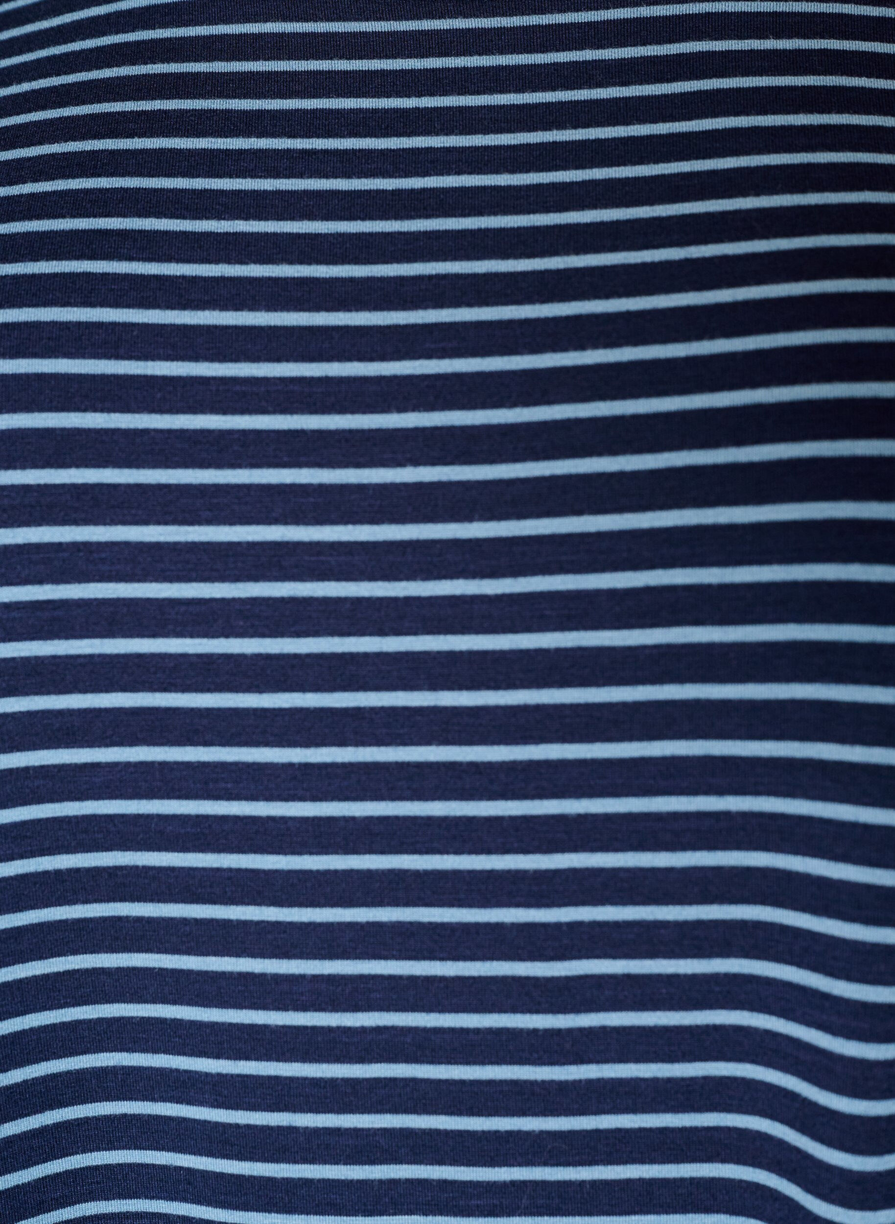 ZizziStribet T-shirt i viskose med rund hals, Bl&aring;, Packshot image number 2