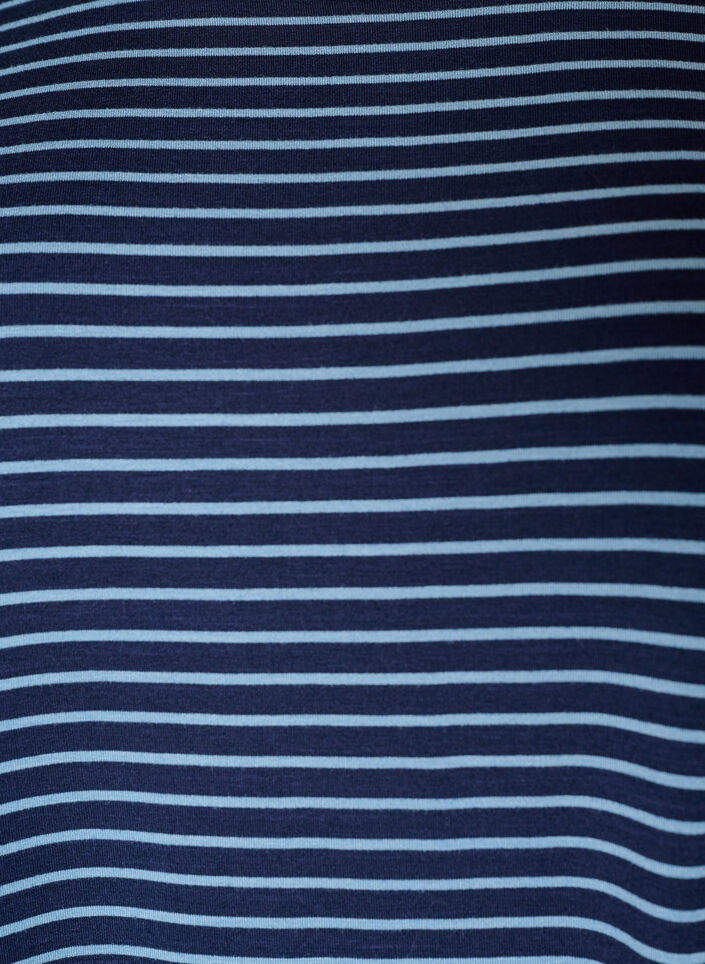Stribet T-shirt i viskose med rund hals, Bl&aring;, Packshot image number 2