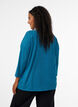 Jerseybluse med 3/4 &aelig;rmer, Bl&aring;, Model image number 2