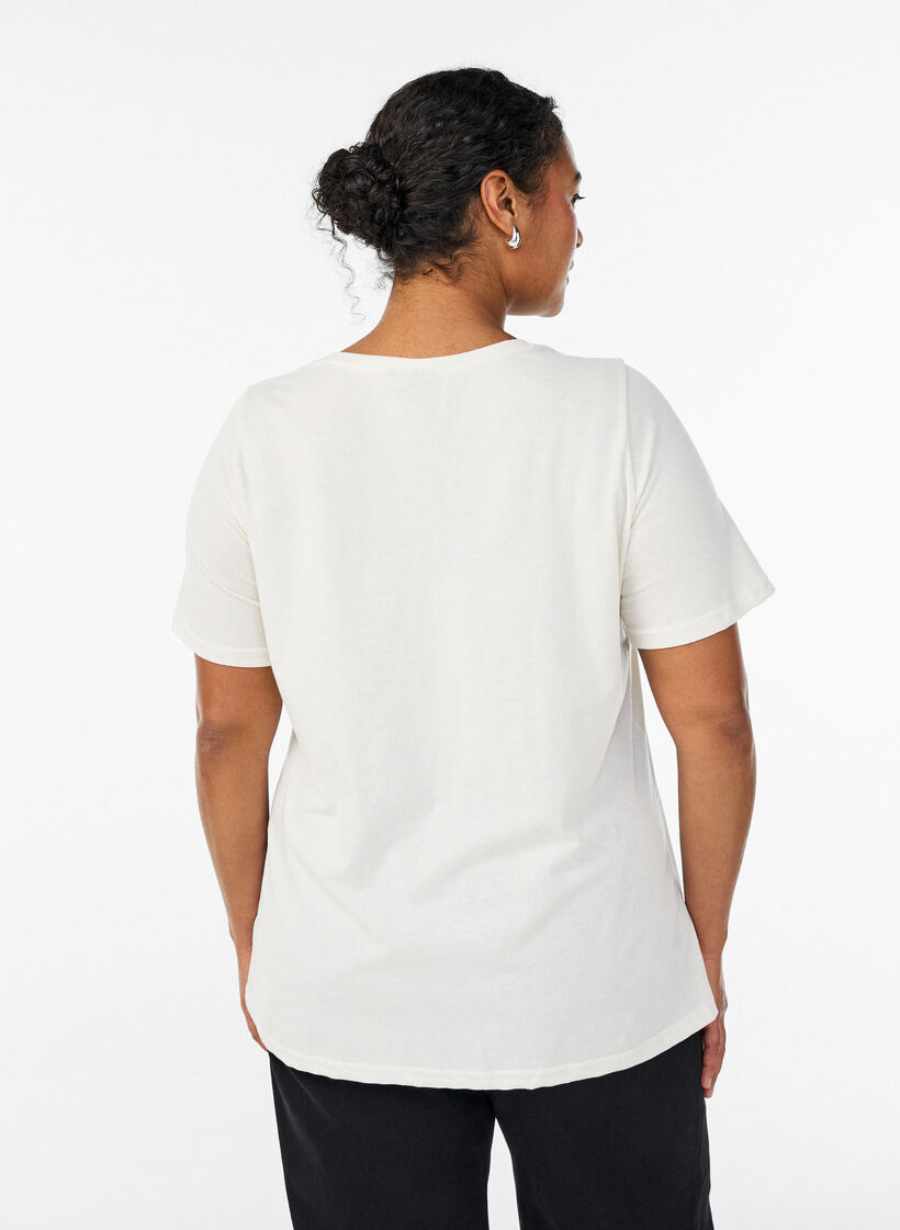 T-shirt med motiv, Hvid, Model image number 2