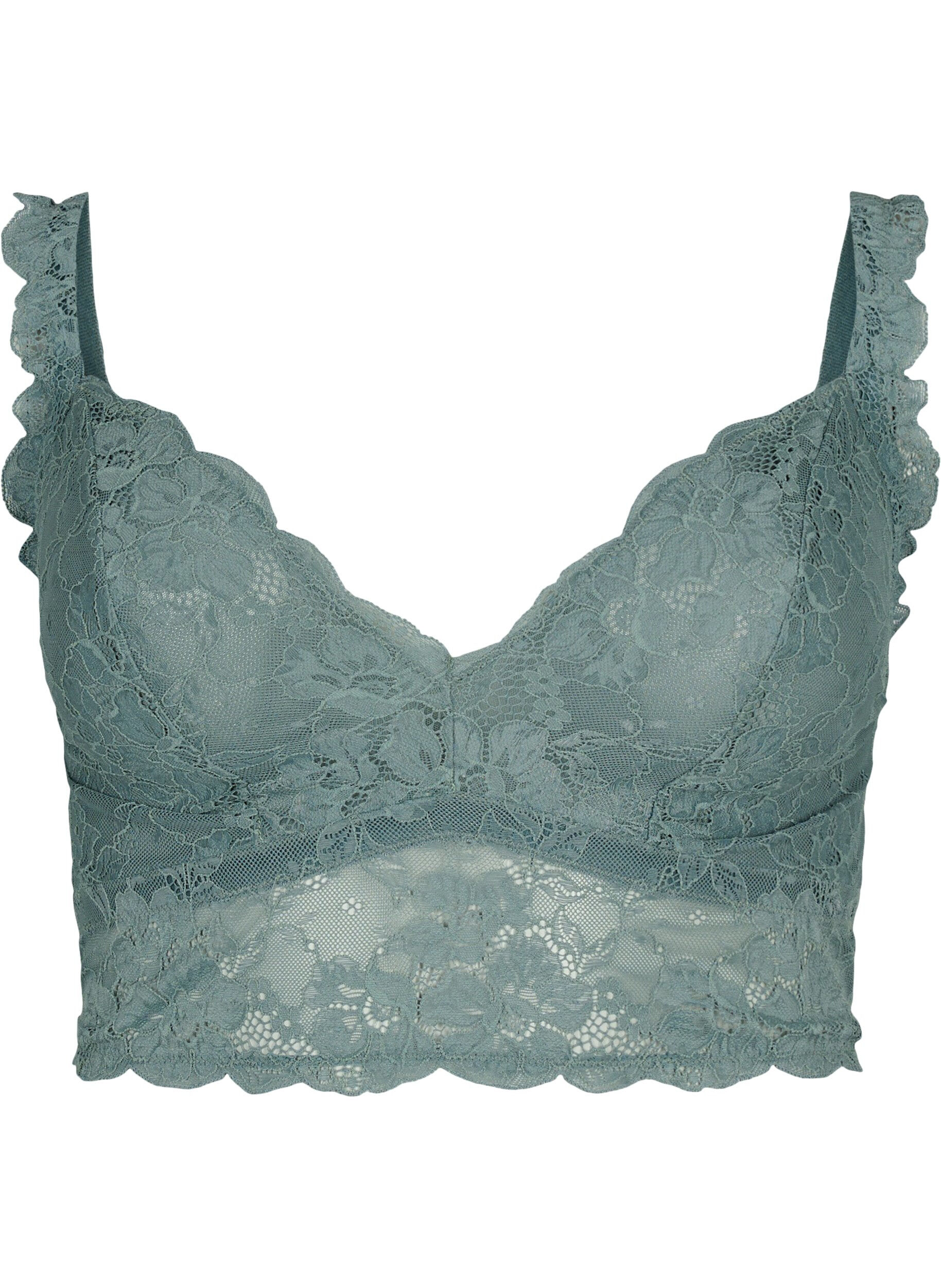 Zizzi Blonde bralette uden b&oslash;jle, Balsam Green Ass, Packshot image number 0
