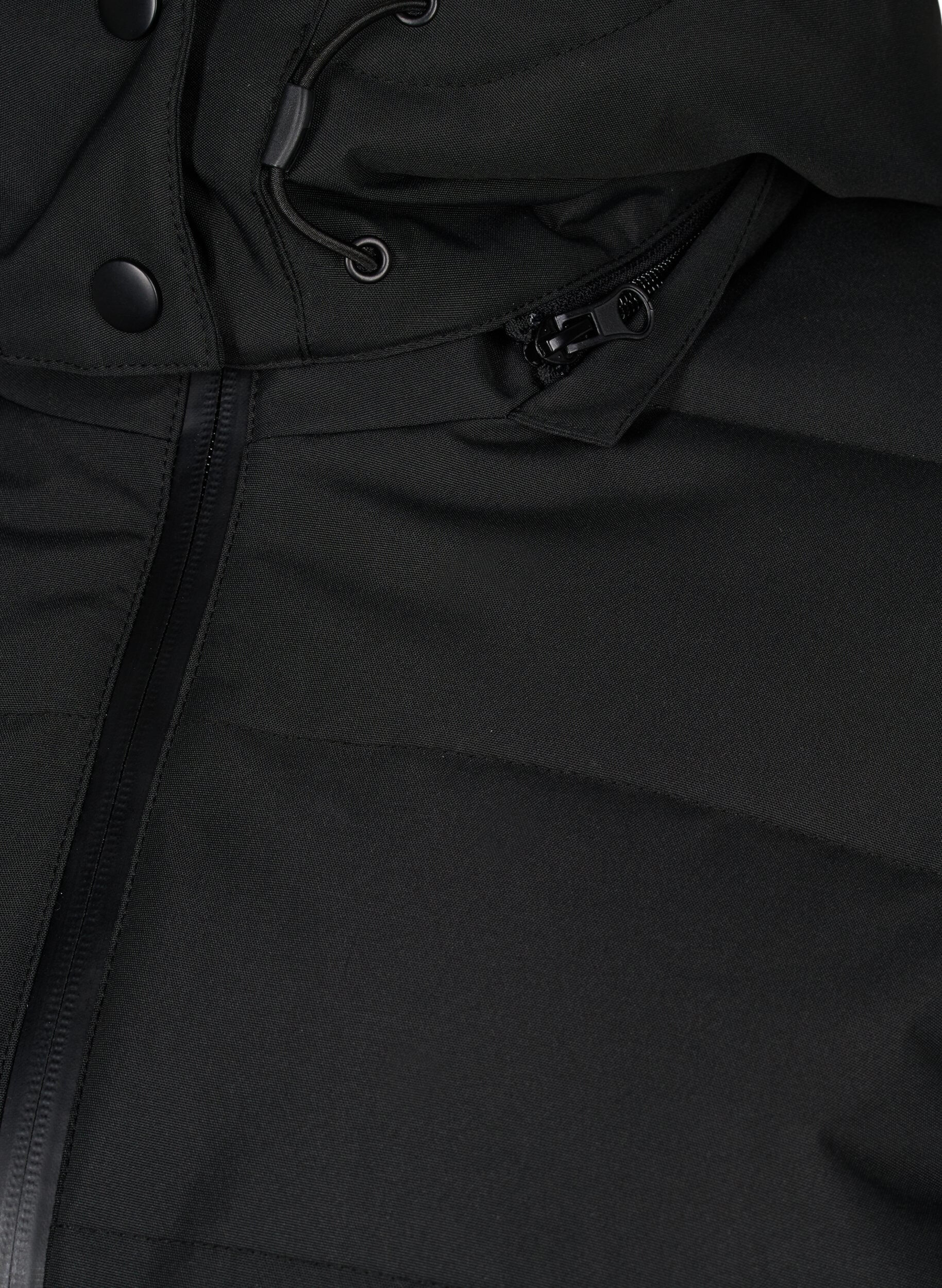 Zizzi Vandafvisende skijakke med h&aelig;tte og b&aelig;lte, Black, Packshot image number 4