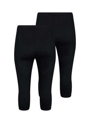 FLASH - 2-pak 3/4 leggings, Black/Black, Packshot image number 1