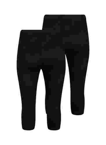 FLASH - 2-pak 3/4 leggings, Black/Black, Packshot image number 1