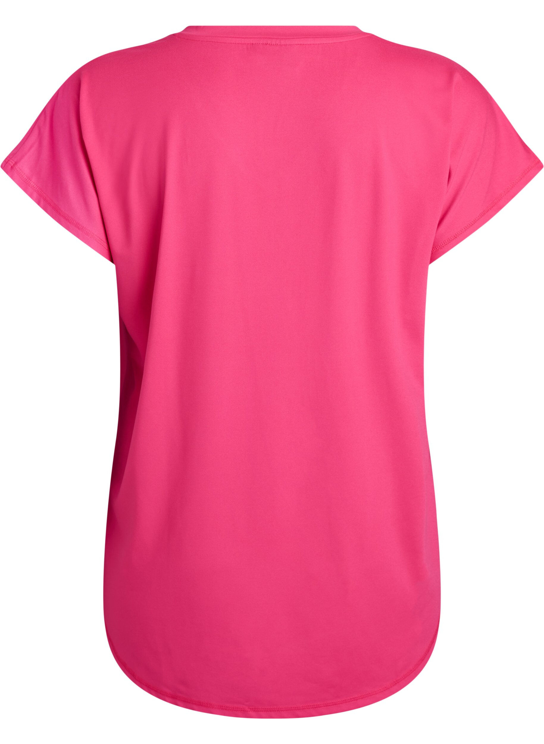 ZizziKort&aelig;rmet tr&aelig;nings t-shirt med v-hals, Lyser&oslash;d, Packshot image number 1