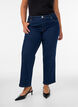 Cropped straight fit jeans med regul&aelig;r talje, Bl&aring;, Model image number 2