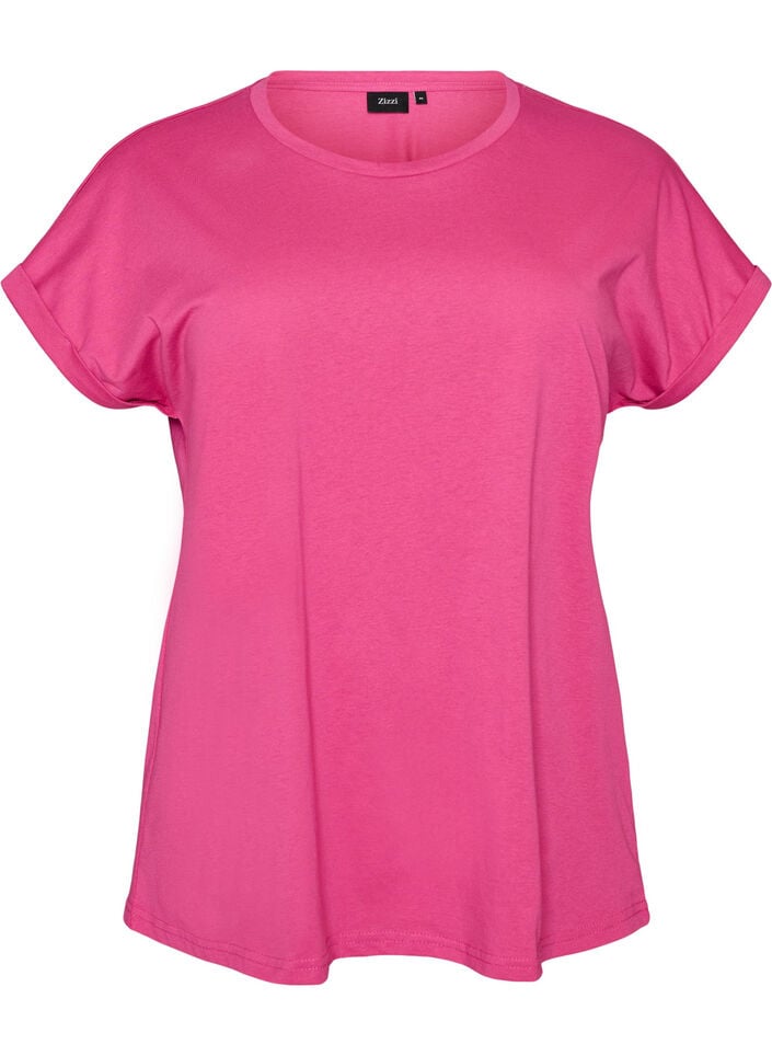 Kort&aelig;rmet T-shirt i bomuldsblanding, Lyser&oslash;d, Packshot image number 0