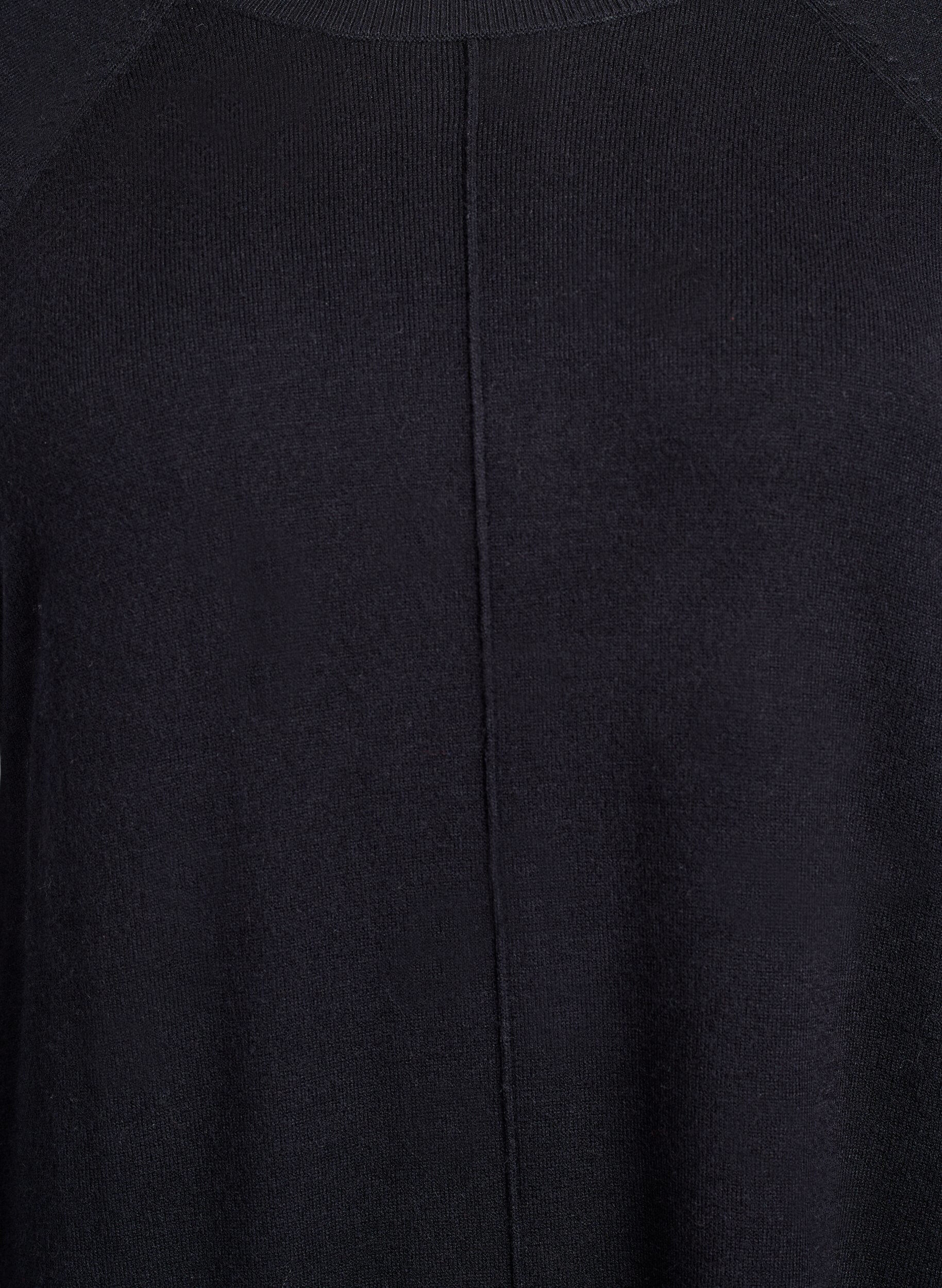 Zizzi Kort strikkjole med raglan&aelig;rmer og midters&oslash;m, Sort, Packshot image number 2