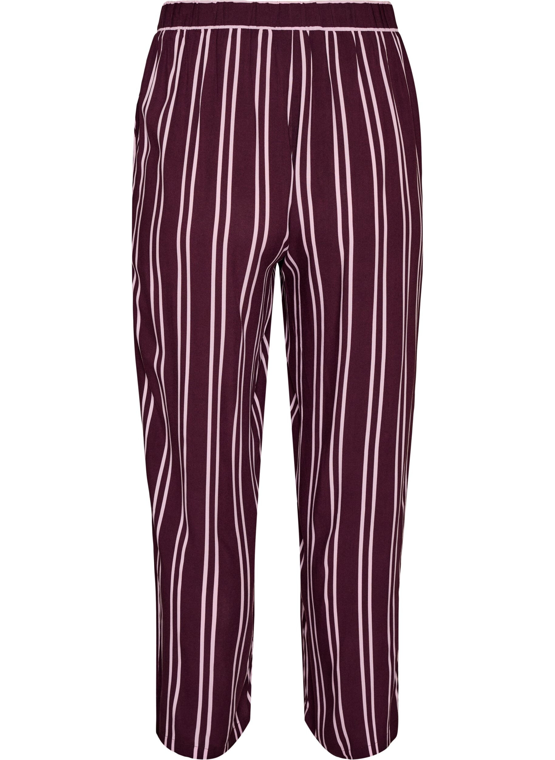 ZizziL&oslash;se natbukser med striber, M&oslash;rk Bordeaux, Packshot image number 1