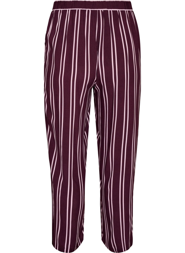 L&oslash;se natbukser med striber, M&oslash;rk Bordeaux, Packshot image number 1